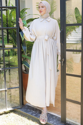 benguen 2073 Model - Jewelled Ribbed Dress