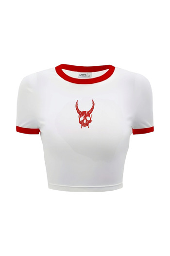 Carpe Red Devil Piping Crop Top