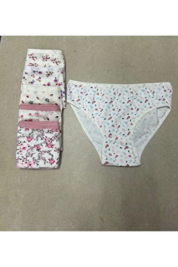 Kuryıldız Set de 6 chiloți bikini din bumbac pieptănat pentru femei, cu model cu talie normală