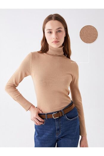 LC Waikiki LCW Vision Turtleneck Solid Long Sleeve Women's Knitwear Sweater