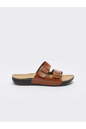 LC Waikiki Ανδρικές παντόφλες διπλής ζώνης LCW ECO με λεπτομέρεια πόρπης