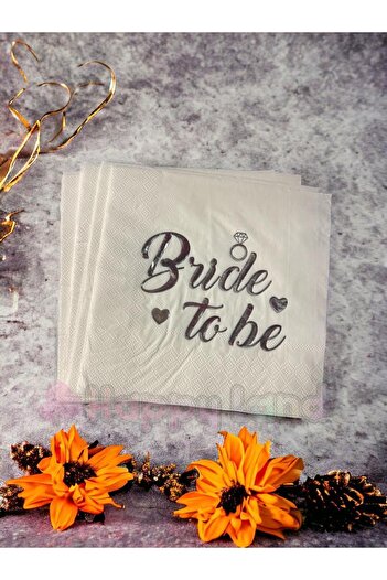Happyland 16 Pieces Silver Napkin - Bride to Be Printed