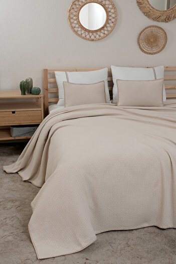 MEYN COLLECTİON Deluxe Double Pique Bed Set - Pillow Gift