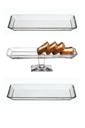 AYBABA STORE Nude Glamor Serving Plate Set 3 Pieces Grace Crystal Glass