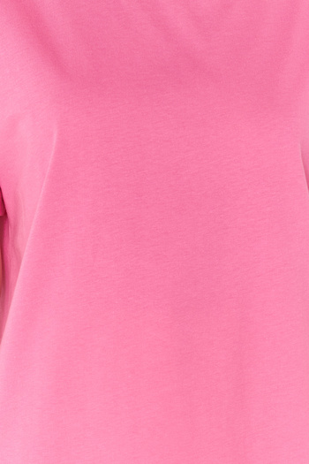 Trendyol Collection Boat Neck Pink Knitted T-Shirt - 100% Cotton, Boyfriend Fit TWOSS20TS0140