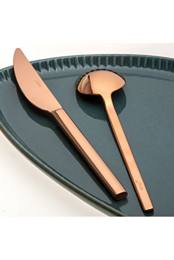 Jumbo 8100 Titanium Bronze 12 Person 84 Piece Cutlery Set