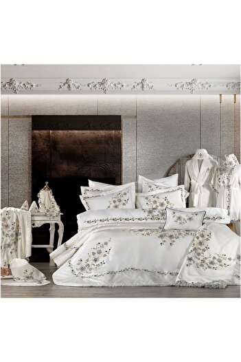 Antepiş Home Azur Premium 23 Piece Cream/Navy Blue Dowry Set
