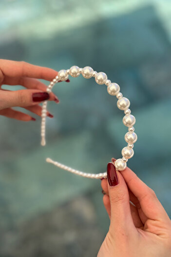 Bertuğ Bebek Ecru Pearl Crown for Girls and Women