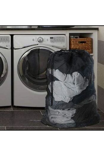 MorPort 60x80 Cm Luxury Black Curtain and Laundry Net - 1 Piece (BATTAL SIZE)