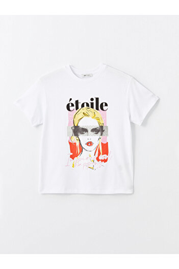 LC Waikiki LCW Women's T-Shirt - Crew Neck, Printed, Short Sleeve