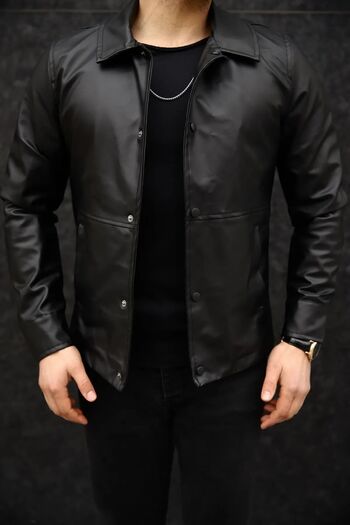 MEECY MAN Black Men's Leather Jacket