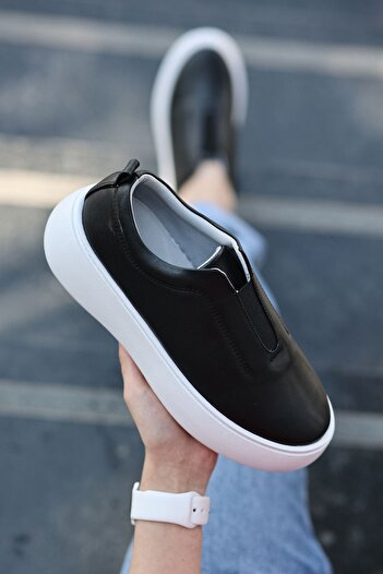 LEYDİ SHOES Mrs-05 Lastik Detaylı Siyah Kadın Spor Ayakkabı