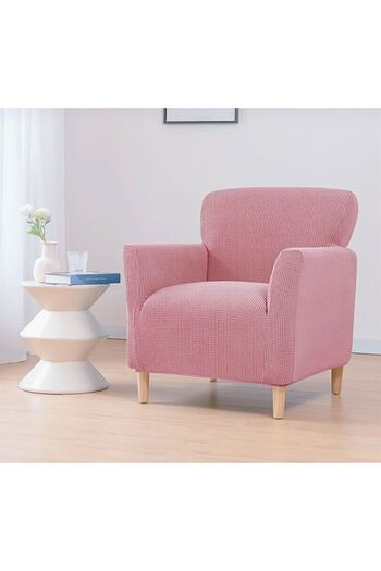 ÖZMAKAN 1 Piece Single Lycra Quality Sofa Cover - Washable Square Patterned Armchair Cover