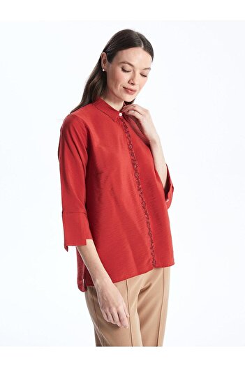 LC Waikiki Lcw Grace - Embroidery Detailed Shirt Collar Women's Blouse