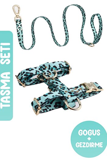 TheTailor Anti-Escape Leash Blue Leo Leash Set Chest Leash and Travel Leash