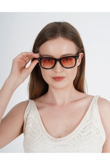 LOOKUP NEW Unisex Women's and Men's Black Red UV400 Protected Sunglasses - Square Rectangular Design