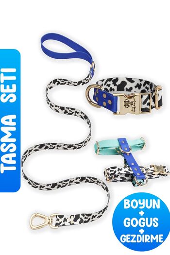 TheTailor Blue Berry 3-Piece Collar Set - Anti-Escape, Chest and Neck Collar and Travel Collar