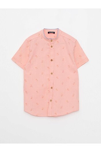 LC Waikiki LCW Kids Judge Collar Patterned Short Sleeve Poplin Boy's Shirt