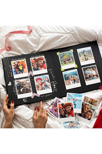 Dijital Dünyası LOVE Patterned 30x30 Large Size Memory Book (20 Pages-40 Sheets)&White Pen&Sticker Gift
