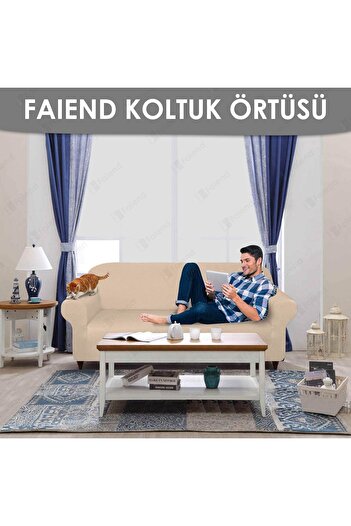Faiend Bal Peteği Lastıklı Esnek Koltuk Kanepe Kılıfı 3+2+1+1