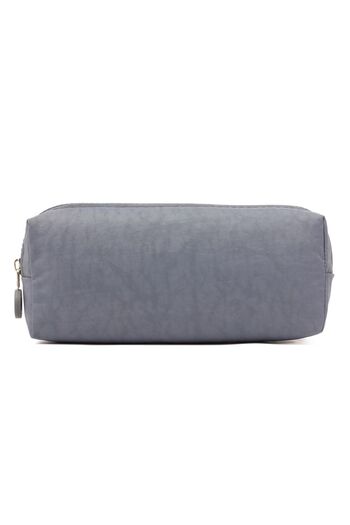 KAFF Gray Crinkle Fabric Single Compartment Washable Makeup Bag Suitable for Daily Use