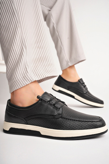 Deripabuc Black Genuine Leather Men's Casual Shoes - Mrd7-0128