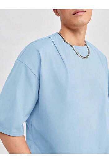 FAVORİST Ανδρικό μπλουζάκι Relaxed Fit Βαμβακερό Oversize - Κοντό μανίκι