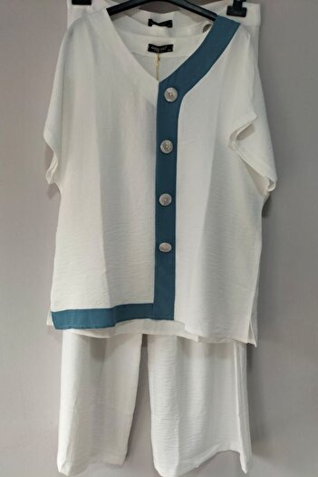 akkanatbutik Women's Double Suit - Blouse and Pants Set