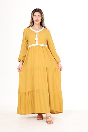 mervemoda Long Sleeve Summer Women's Dress