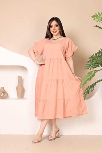 mervemoda Kadın büyük beden kolsuz yazlık elbise