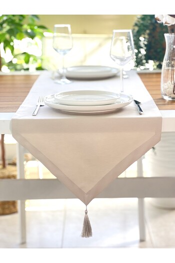 desen izmir Premier Duck Linen Stone Color Runner Blanket