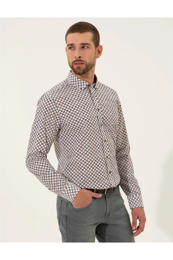 Pierre Cardin Μακρυμάνικο μαύρο πουκάμισο Slim Fit