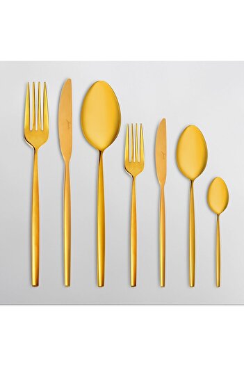 Jumbo 5900 Infinity Titanyum Gold 12 Kişilik 84 Parça Çatal Kaşık Bıçak Takımı