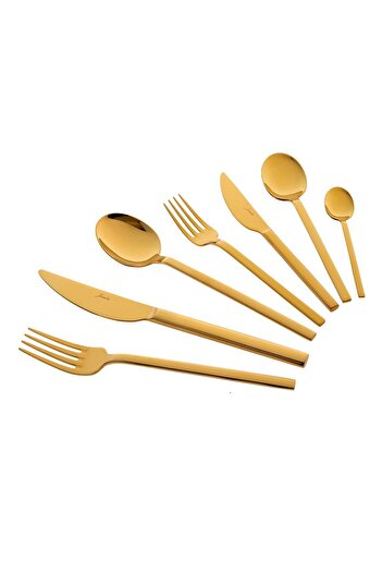 Jumbo Titanyum Gold 84 Parça 12 Kişilik Çatal Kaşık Bıçak Takımı