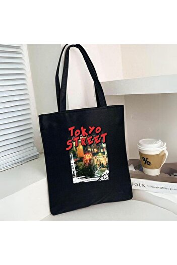 Touz Moda Tokyo Street Чорна тканинна сумка