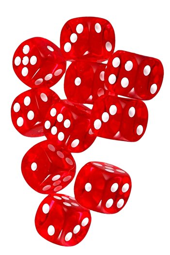 Miajima Red Clear Acrylic Casino Okey - 25 mm, Large Size, 2 Pieces