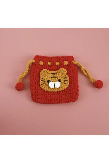 afralya home bag handcrafted mini-figure knitted wallet