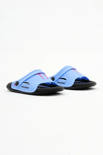 Tonny Black Unisex Children's Slippers - Blue Logo, Poili Sole