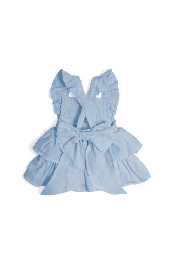 DEUX LAPINS 100% Cotton Muslin Baby Ruffle Evening Dress
