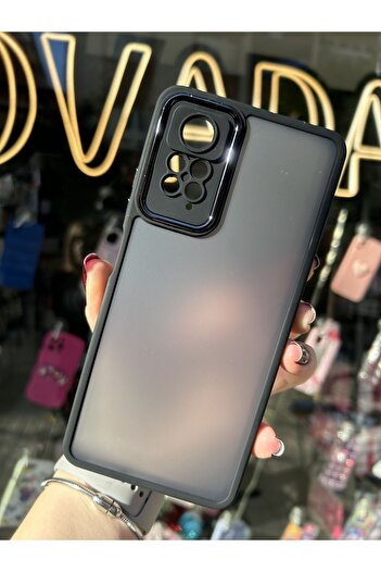 OVADA Xıaomı Redmi Note 12 Pro/ Note 11 Pro Kamera Korumalı Çerçeve Detaylı Buzlu Silikon Kılıf