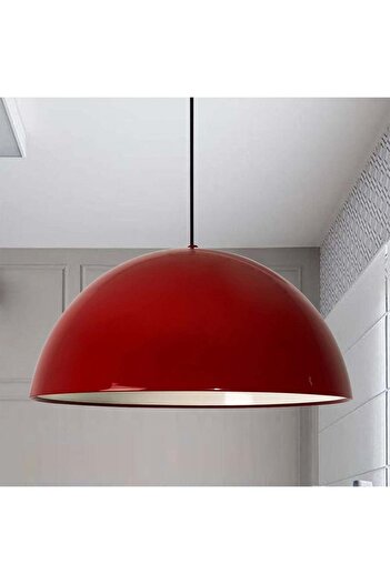 Bamyum Pendelleuchte Lipeo 50 cm, Metall Hängeleuchte, Rot Lampe