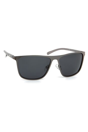Di Caprio Men's Metallic Gray Frame Original Polarized Glass Sunglasses