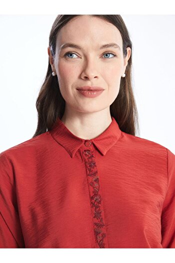 LC Waikiki Lcw Grace - Embroidery Detailed Shirt Collar Women's Blouse
