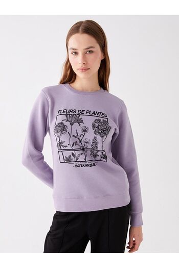 LC Waikiki Γυναικείο μακρυμάνικο φούτερ με στάμπα LCW Vision Crew Neck