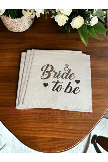 Happyland 16 Pieces Silver Napkin - Bride to Be Printed