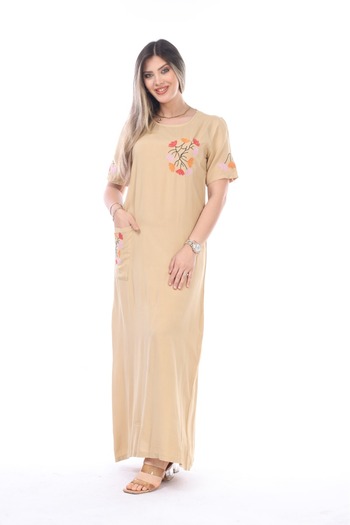 mervemoda Women's Summer Short Sleeve Woven Dress