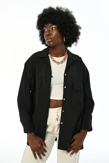 Orfeo Negro Modal Fabric Women's Shirt - Double Pocket