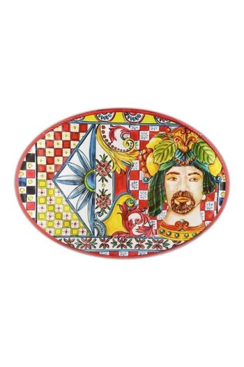Baci Milano Sicily Oval Servis Tabağı 51 cm x 35,5 cm Turuncu