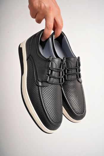 Deripabuc Black Genuine Leather Men's Casual Shoes - Mrd7-0128