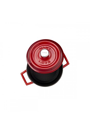 Lava Cast Iron Round Pot. Trendy Diameter(ø) 14cm. - Red